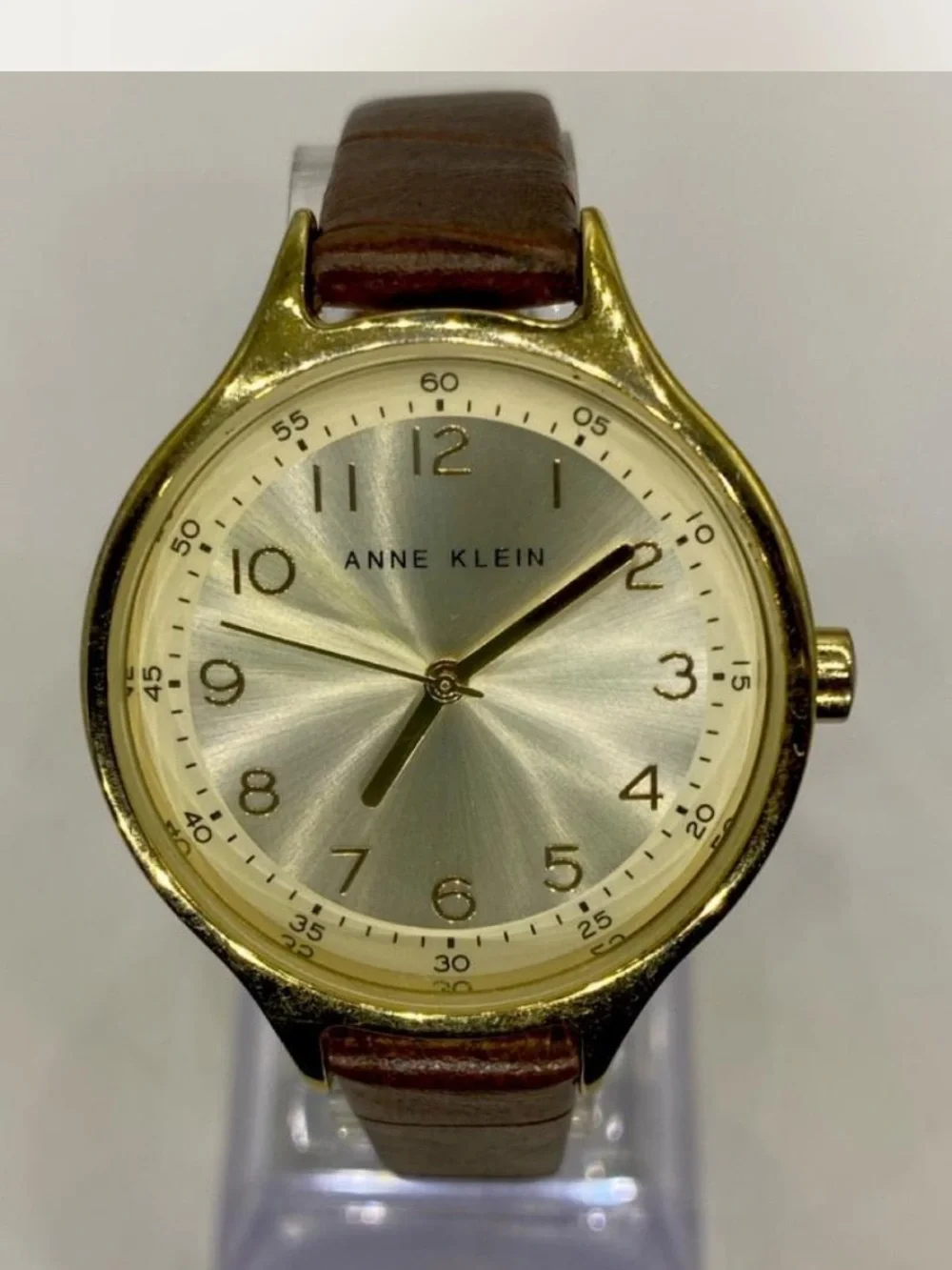 ** Anne Klein  ^^^ Women's Gold Dial  Leather Strap Watch * Mocha” ^*^